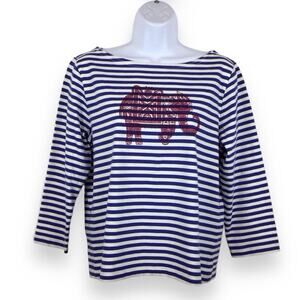 J. Crew SZ Blockprints Hand-Printed Elephant Tee size Small